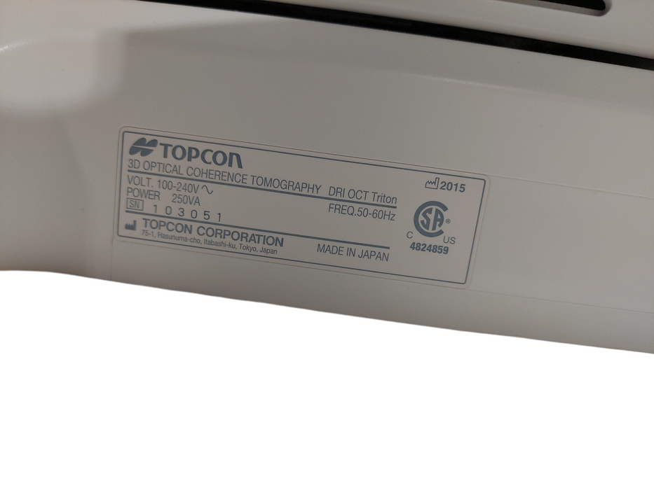 TopCon Dri Oct Triton 3D Optical Coherence Tomography 2015  =