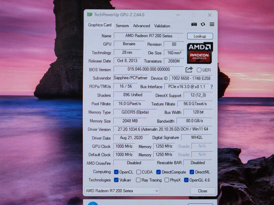 Sapphire R7 260X 2G GDDR5 PCI-E HDMI/ DVI/ DP Graphics Card