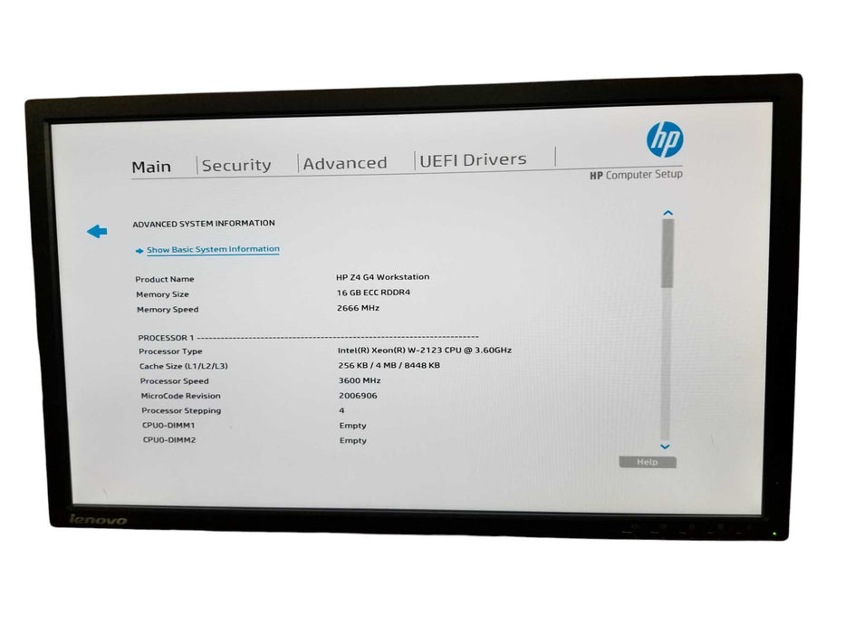 HP Z4 G4 Workstation Xeon W-2123 @3.60GHz 16GB DDR4, GTX 1660 6GB, No HDD