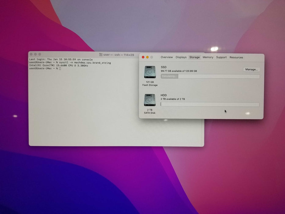 Apple iMac 27" Retina 5K 2015 i5-6600 CPU 16GB RAM - 2TB + 120GB