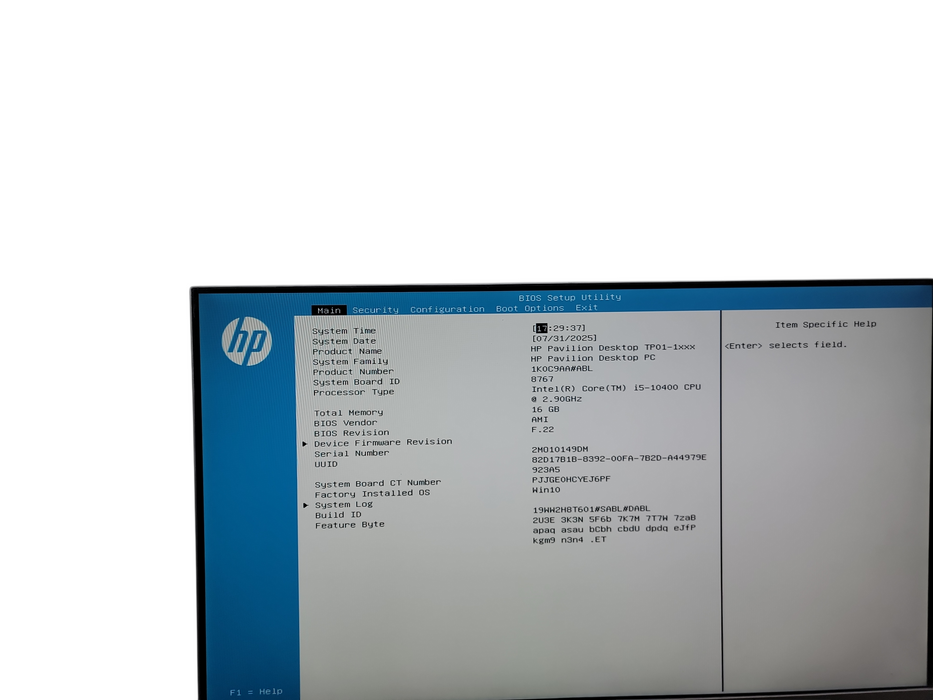 HP Pavilion Desktop TP01 - 1xxx  i5 - 10400 @ 2.90GHz 16GB DDR4 Ram θ