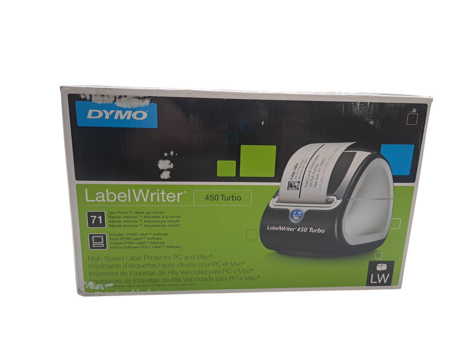 Dymo LabelWriter 450 Turbo Direct Thermal Label Printer w/ AC | 1750283 )