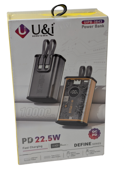 New U&i UiPB 3843 10000mah 22.5W PD Power Bank   Q-