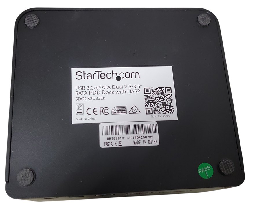 Startech USB 3.0/eSATA Dual 2.5/3.5" SATA HDD Dock, No HDD _