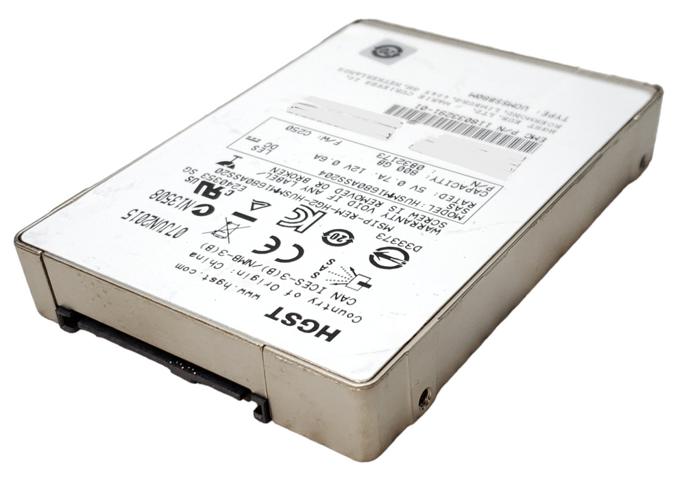 Lot 4x 800GB SAS 2.5″ 15mm 12Gb/s HGST MLC SSD - 0B32173 / HUSMM1680ASS204 +
