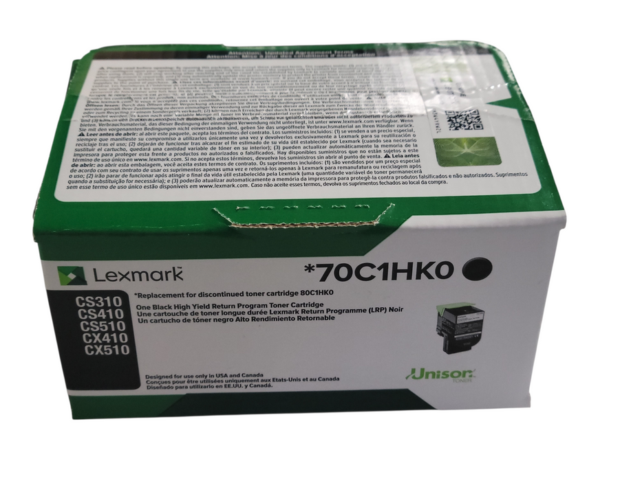 Lexmark 70C1HKO Black High Yield Toner Genuine