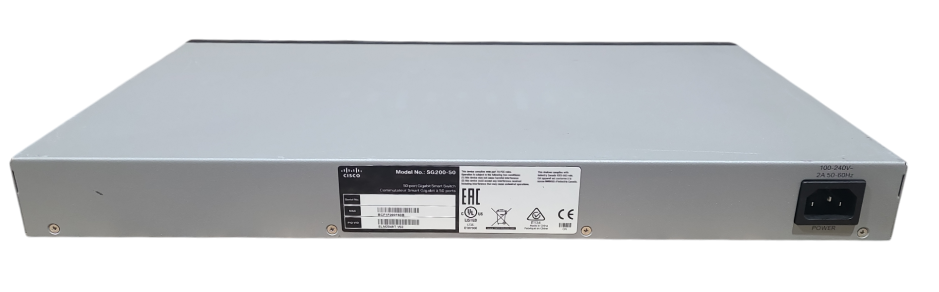 Cisco SG200-50 | 50-Port Gigabit PoE Smart Network Switch | 2x SFP Q