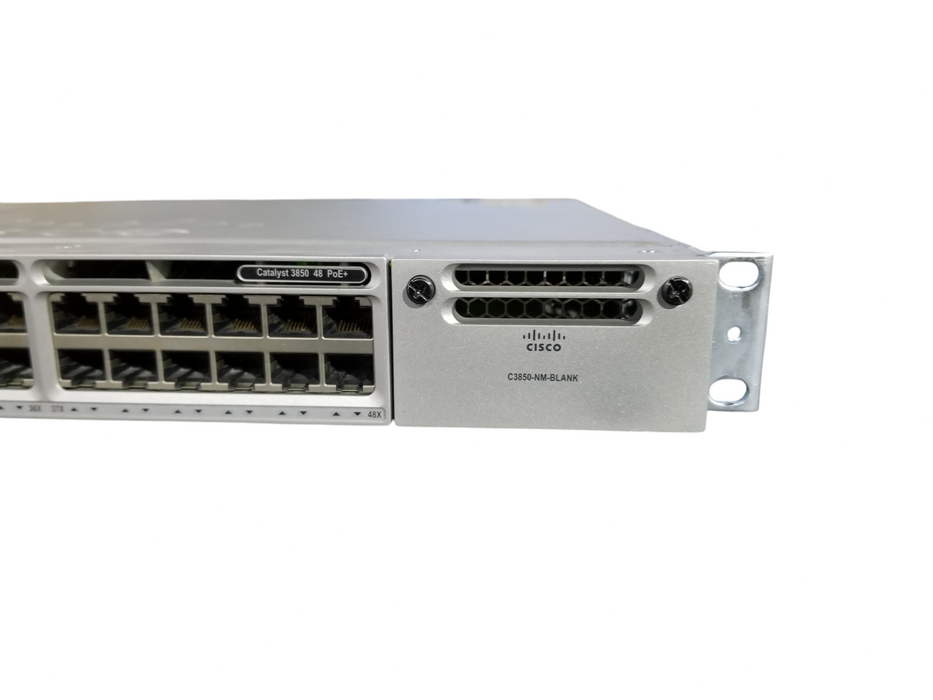Cisco WS-C3850-48P 48 Port Gigabit PoE+ Network Switch w/ 1x1100W PSU Q