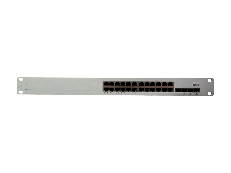 Cisco Meraki MS220-24P, 24-Port Gigabit PoE Switch, 4x SFP, Unclaimed	 Q