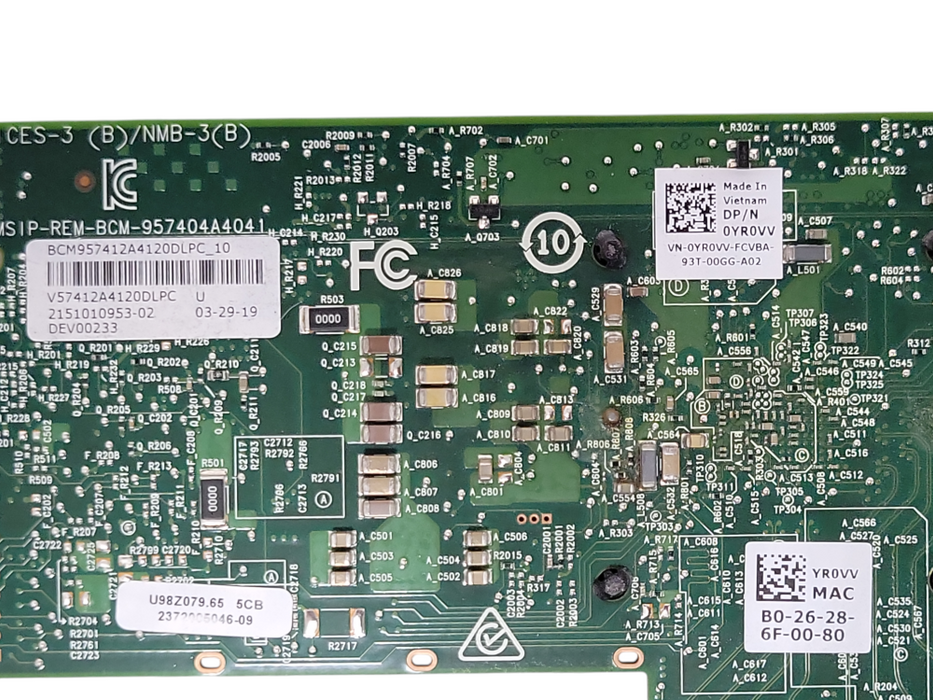 DELL 0YR0VV YR0VV BCM57412 10GB SFP+ 2-PORT NETWORK ADAPTER W/LOW PROFILE _