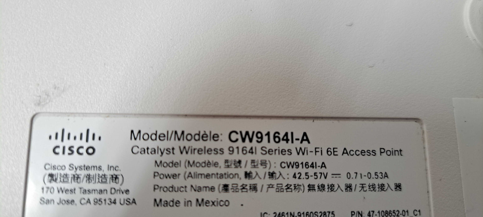 Cisco Catalyst 9164I Wi-Fi 6E Access Point - CW9164I-A Q