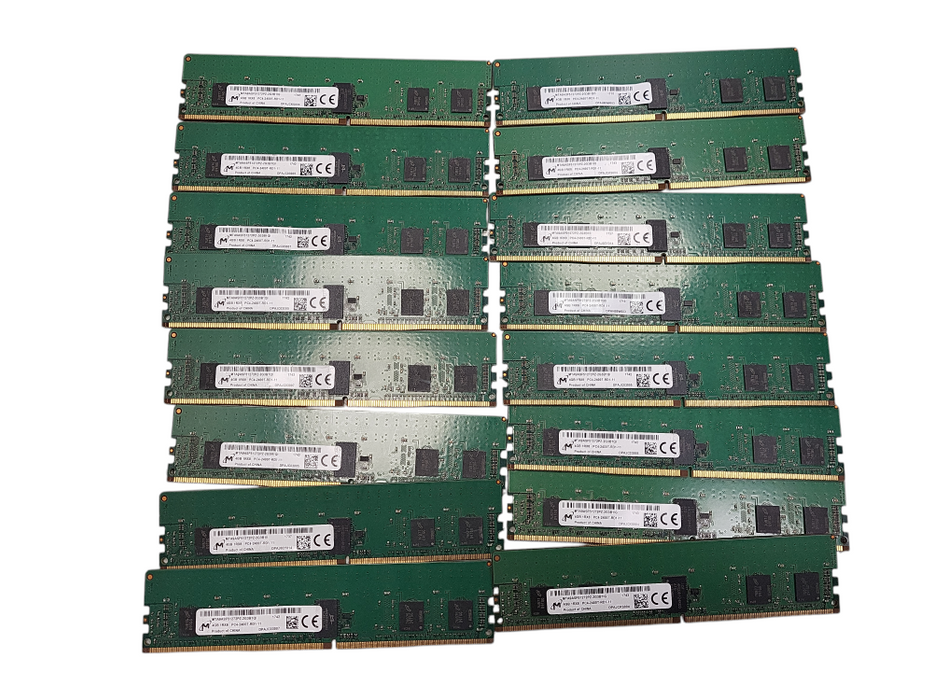 Lot of 16x Micron 4GB PC4-2400T-R Server memory $