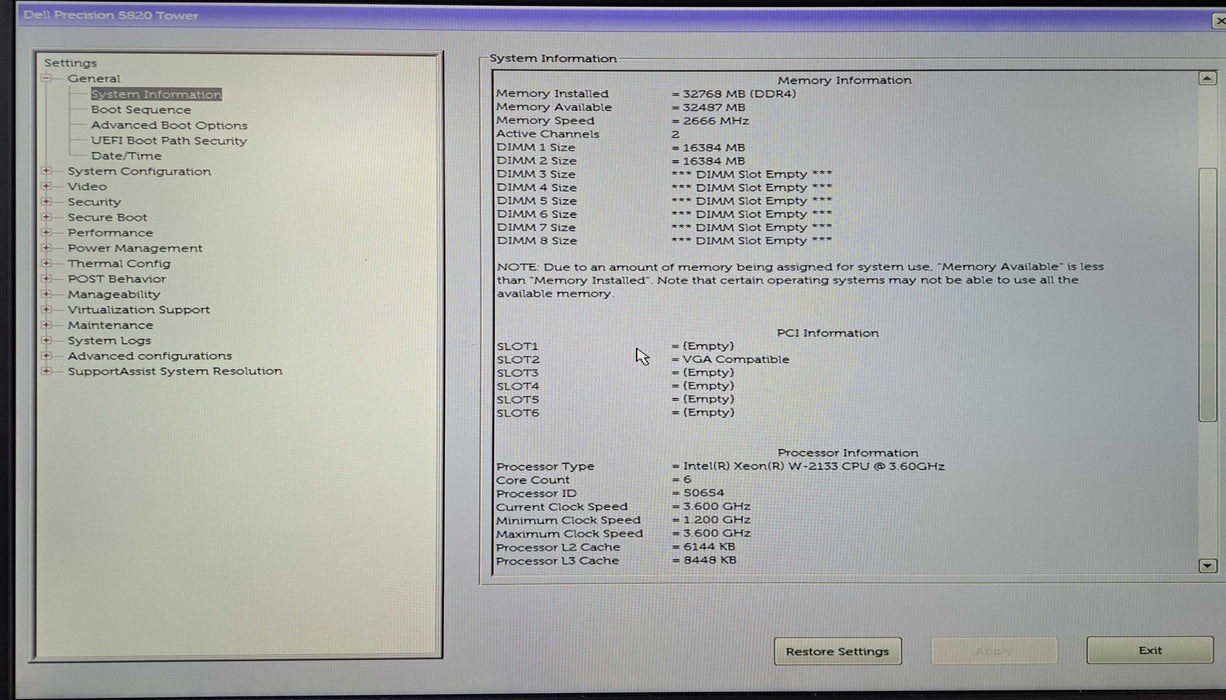 Dell Precision 5820 | Xeon W-2133, 32GB DDR4, Radeon Pro WX7100 8GB, 950W )