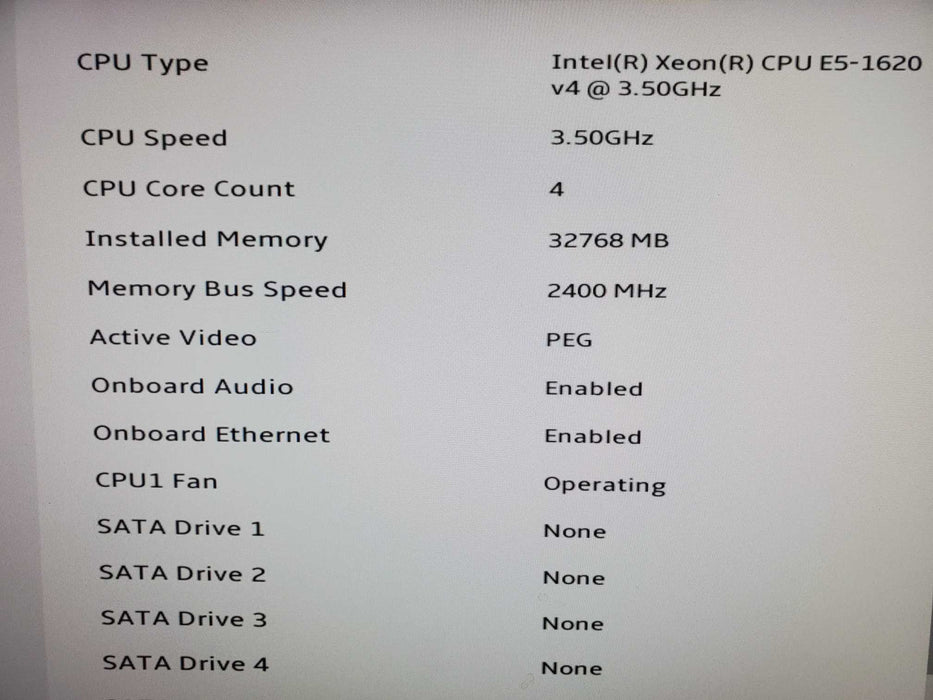 Lenovo ThinkStation P510 – Xeon E5‑1620 v4 32GB RAM GTX1060-6GB NO HDD