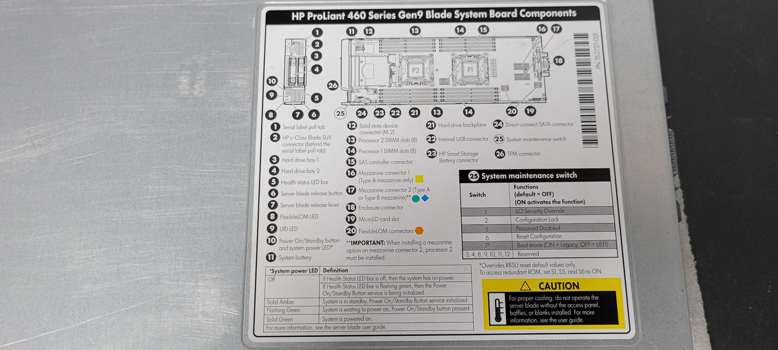 HP ProLiant BL460c Gen9 Blade Server 1x Intel Xeon E5-2667V3 - No Ram/HDD _