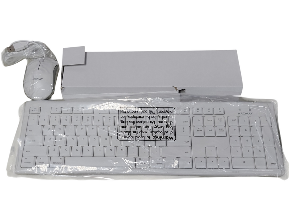 Open-Box MACALLY Full Size USB Keyboard and Mouse Combo for MAC _