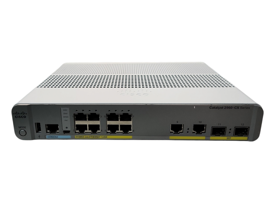 Cisco WS-C2960CX-8PC-L 8-Port GbE PoE+ 2x 1G SFP Switch