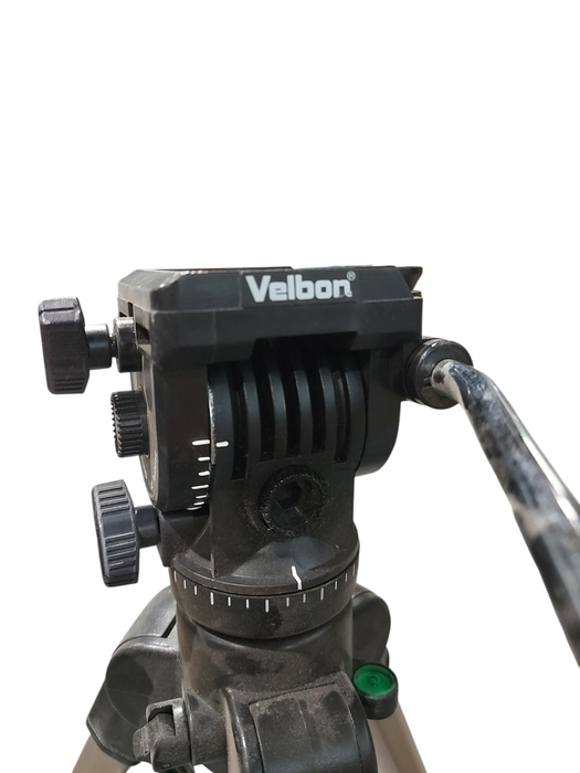 LOT 2x Velbon Videomate 607 Tripod With Vel-Flo 9 PH-368 Fluid Panhead Head