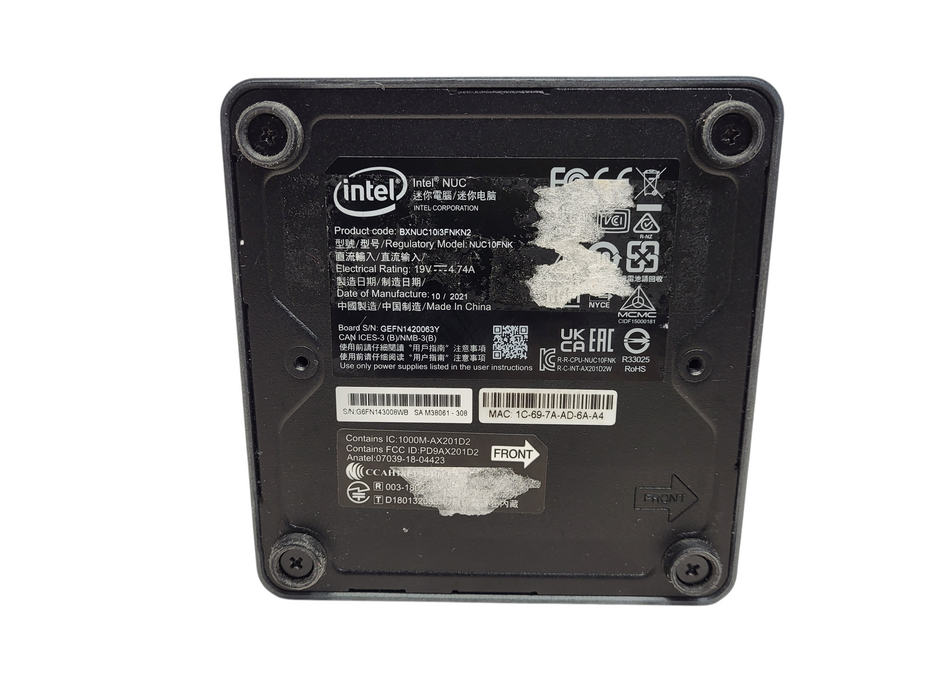 Intel NUC Mini PC BXNUC10i3FNKN2 i3-10110U CPU 16GB DDR4 250GB SSD No AC $
