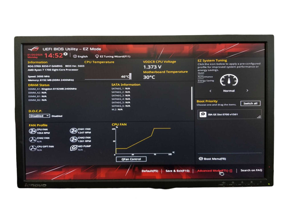 Custom PC Asus STRIX B350-F Gaming, Ryzen 7 1700, 8GB DDR4, GTX 1060 GPU