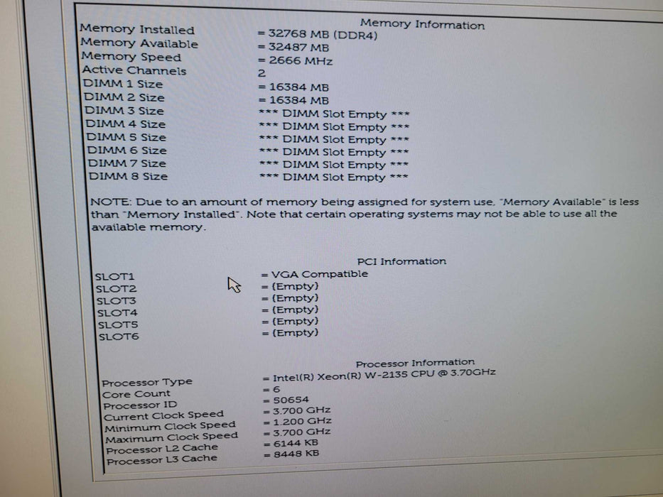 Dell Precision T5820 - Xeon W-2135 32GB DDR4 NO HDD 950W PSU %