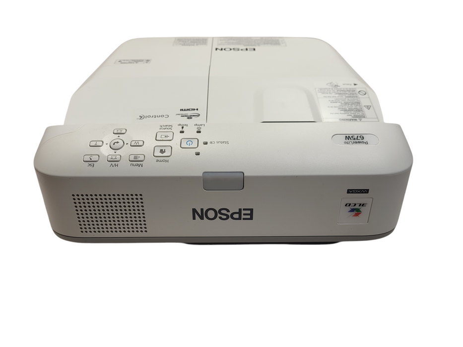 Epson PowerLite 675W 3200 ANSI Lumens 3LCD Projector Lamp hour: 1383h No remote $