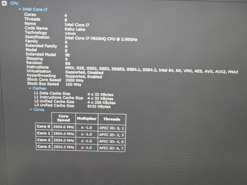 Dell Precision 5520 i7-7820HQ 16GB DDR4 Quadro M1200 256GB M.2  SSD READ β Lap200