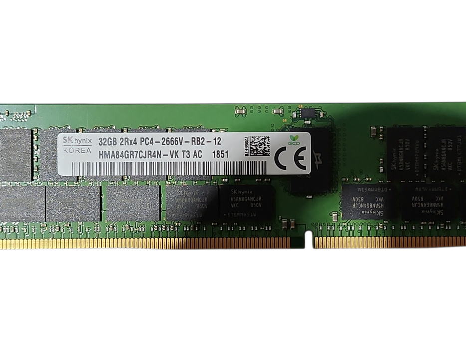 SK Hynix 32GB 2Rx4 PC4-2666V DDR4 ECC Server RAM, HMA84GR7AFR4N-VK Q