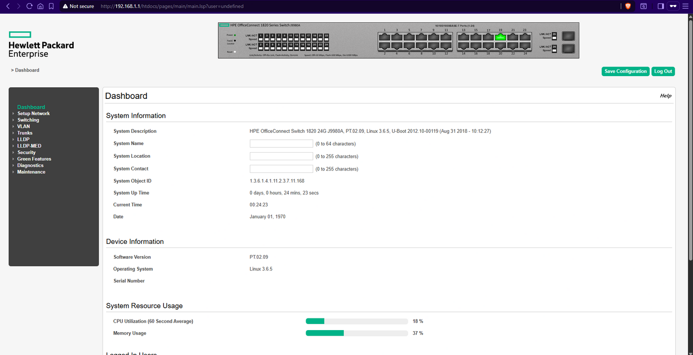 HPE OfficeConnect 1820-24G | 24-Port Gigabit Ethernet Switch | J9980A
