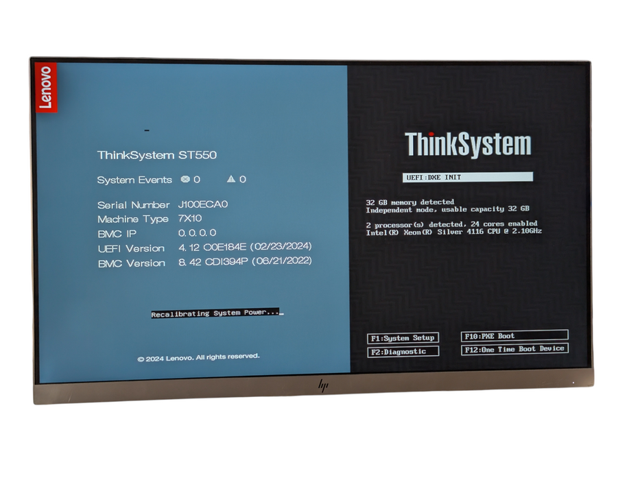 Lenovo ThinkSystem ST550 2x Intel Xeon Silver 4116 32GB RAM  -