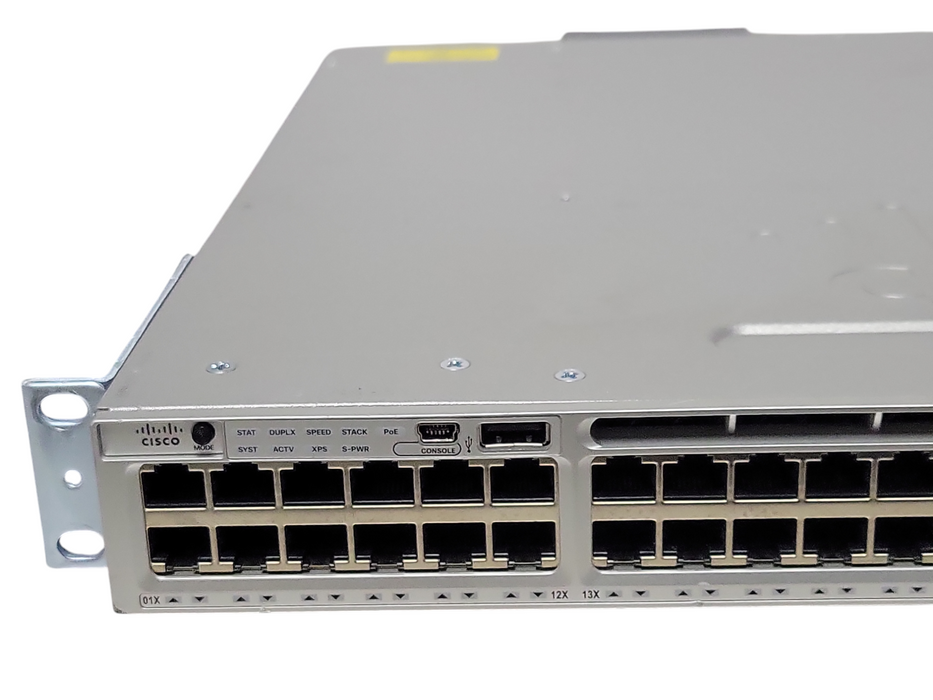 Cisco WS-C3850-48F-L 48-Port PoE 3850 Switch 1100W AC LAN Base _