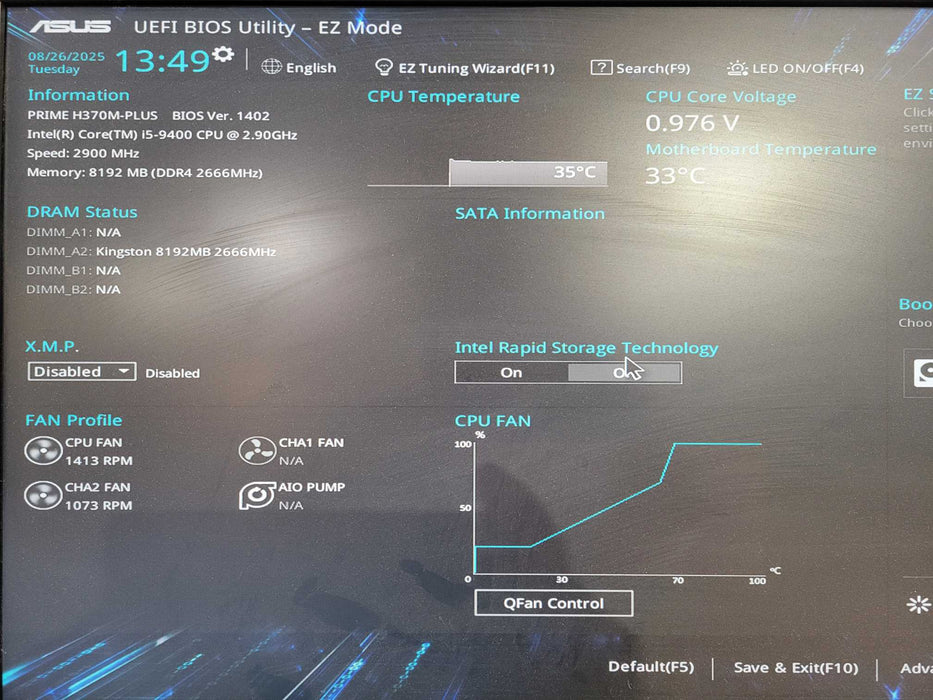 Custom PC PRIME H370M-PLUS i5-9400 8GB RAM 256GB NVMe !
