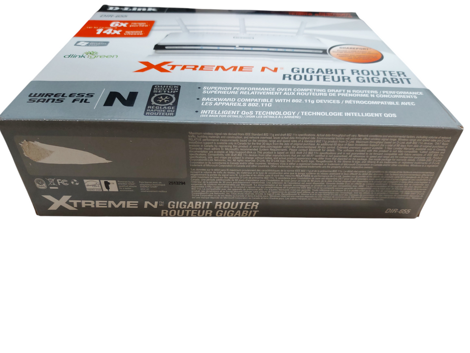 D-Link DIR-655 Xtreme N Gigabit Router - 6 X Range - 14X Speed