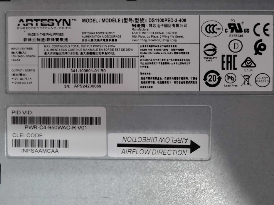Cisco C9500-16X-A V01 16-Port 10G SFP Switch 1x PWR-C4-950WAC-R, READ _