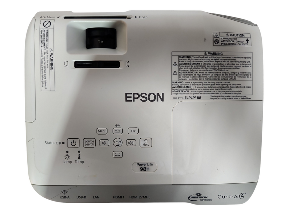 EPSON PowerLite 98H H687A LCD Projector, Lamp Hour: 3731Hrs