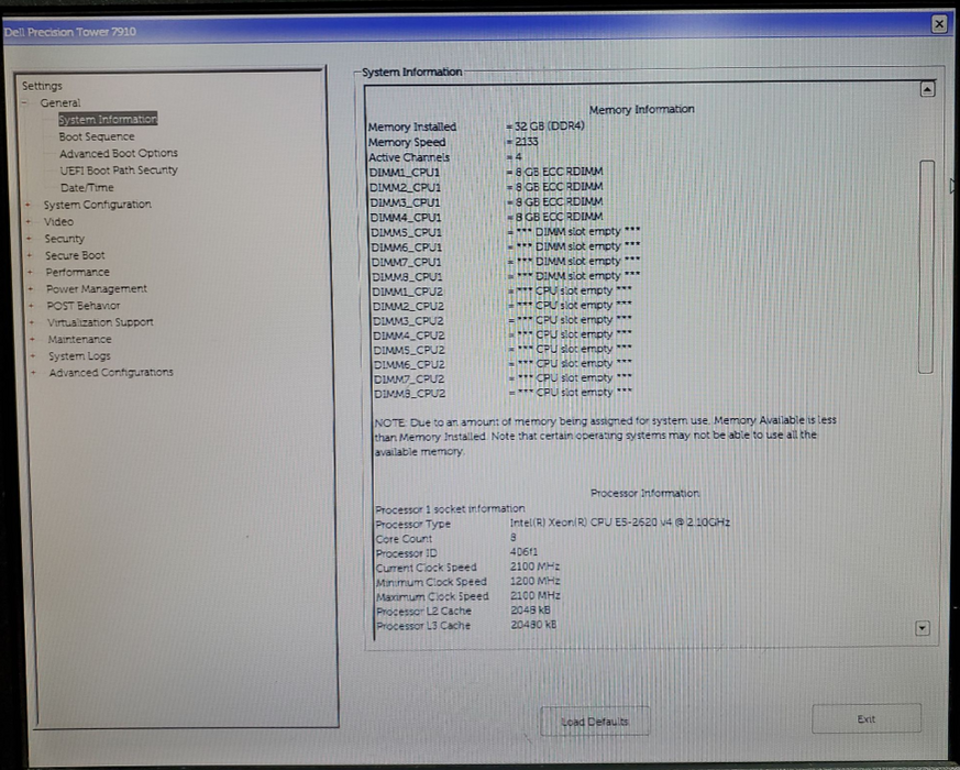 DELL Precision Tower 7910 - Xeon E5-2620 32GB Ram No HDD AMD FIREPRO W8100 READ