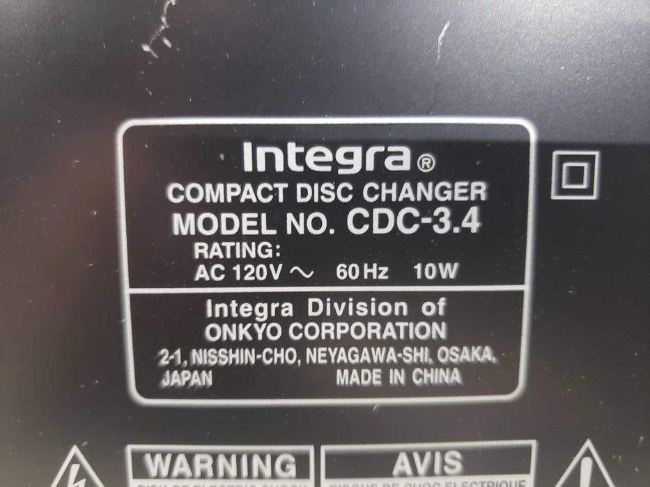 Integra-Onkyo CDC 3.4 Premium 6 Disc CD Changer W/ REMOTE