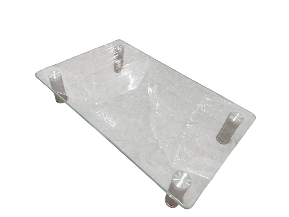 FITUEYES Glass Shelf Riser 3"x9"x15"Stainless Steel Legs Q=