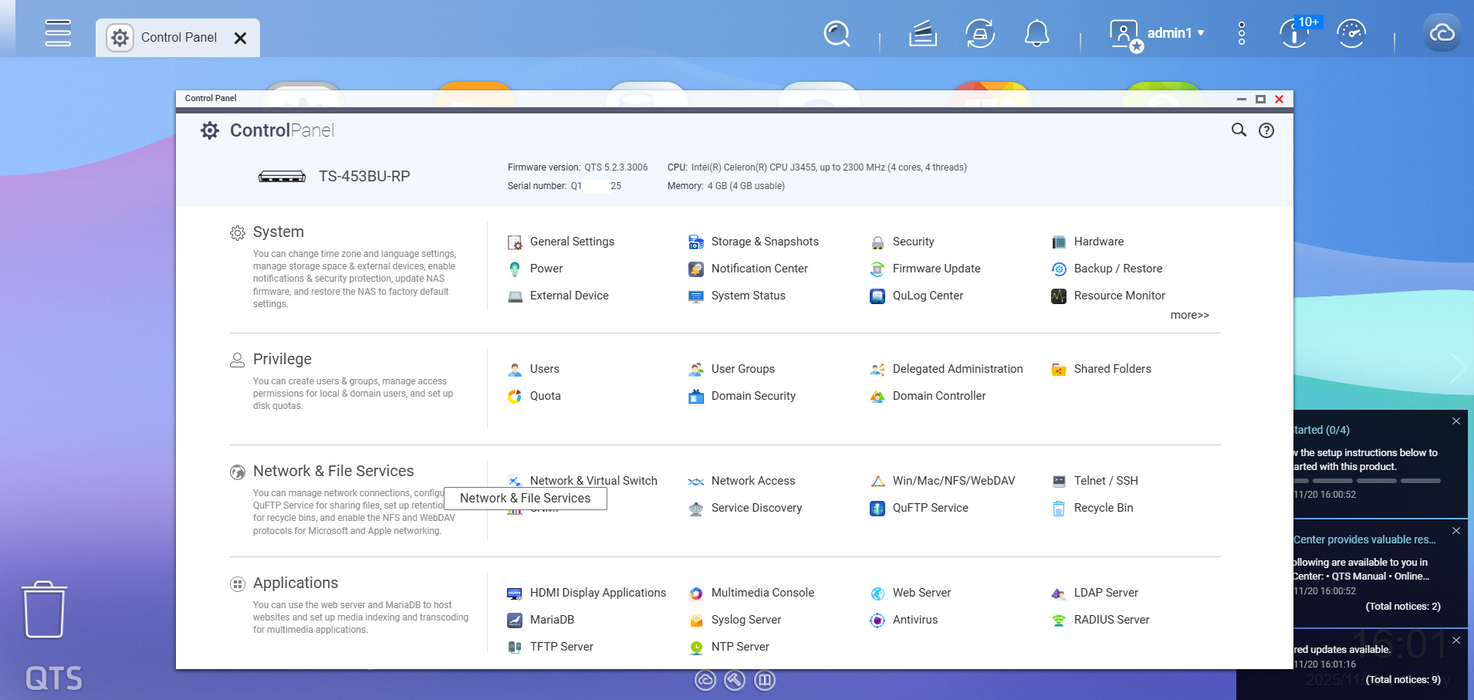 Qnap TS-453BU-RP 4 Bay Network NAS Enclosure 1x 3TB HDD $