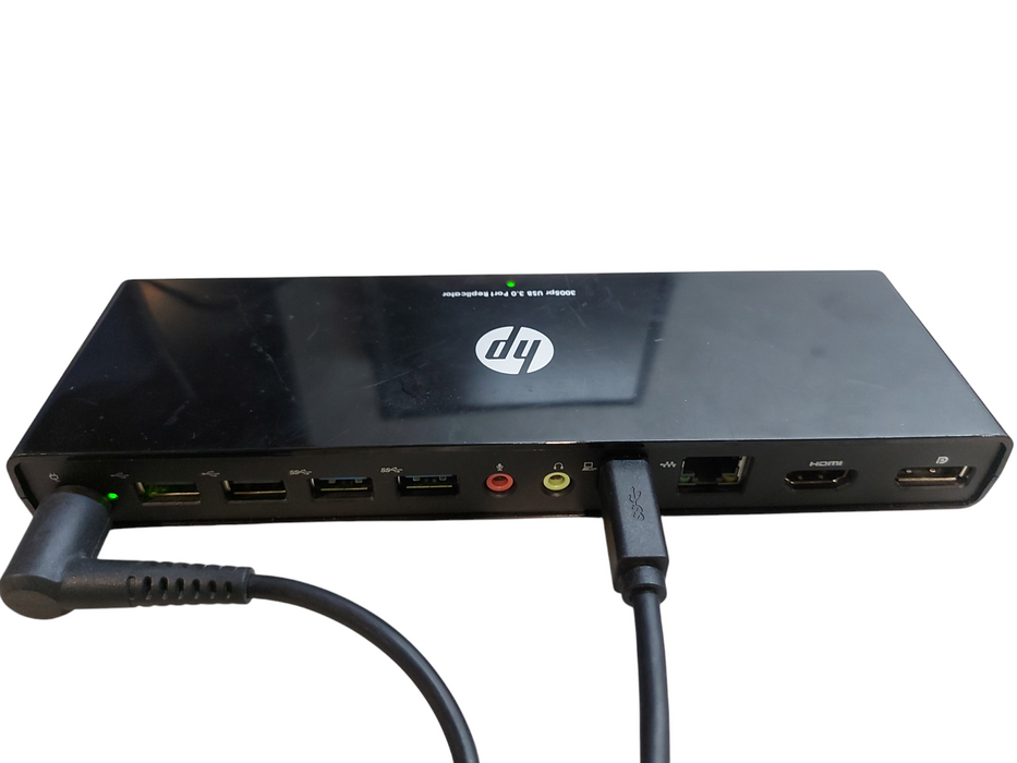 HP 3005pr USB 3.0 Port Replicator w/ Power Adapter and USB 3.0 cable