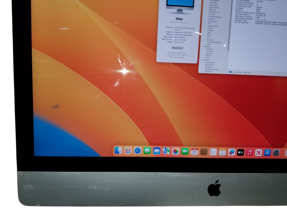 Apple iMac 27" Retina 5K 2017 A1419, Core-i5 CPU 4.20GHz 8GB RAM 1TB *READ*