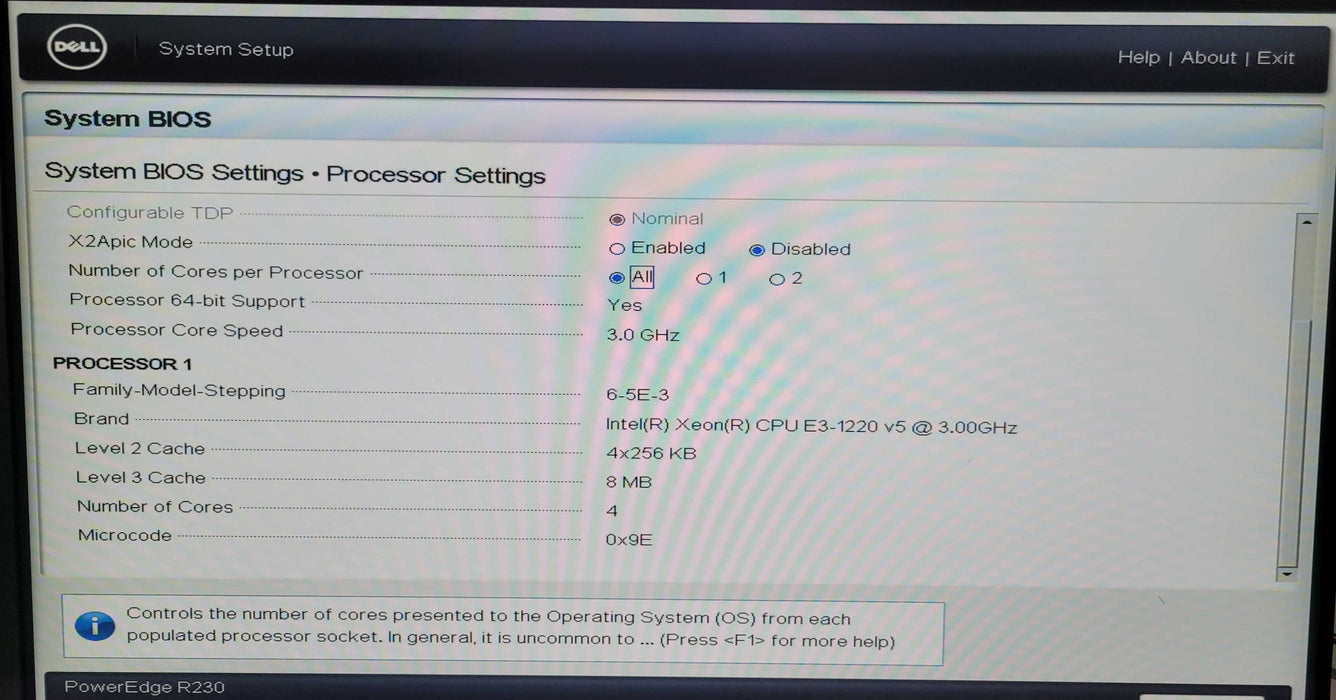 Dell PowerEdge R230 | Xeon E3-1220 v5 @3.00GHZ 8GB DDR4 No HDD | PERC H330