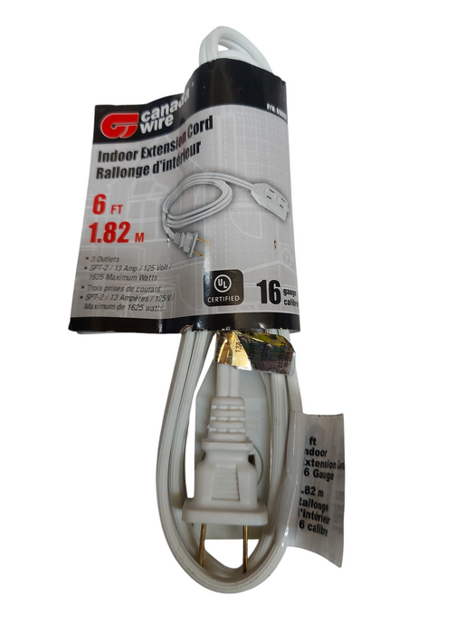 LOT 3x Indoor Extension Cords – 3-Outlets – 6ft / 10ft / 15ft – 16 Gauge