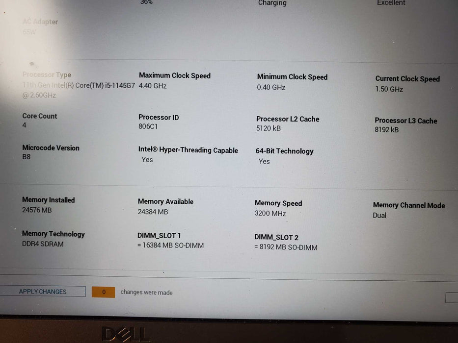 Dell Latitude 3520, i5-1145G7 2.60GHz, 24GB DDR4, 256GB NVMe  Lap200