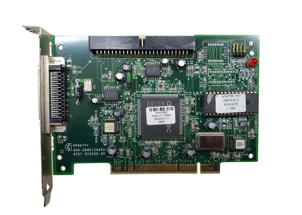 Adaptec SCSI Controller Card AHA-2940 W/AUTO TERM 942200-01 C 9626 *READ*