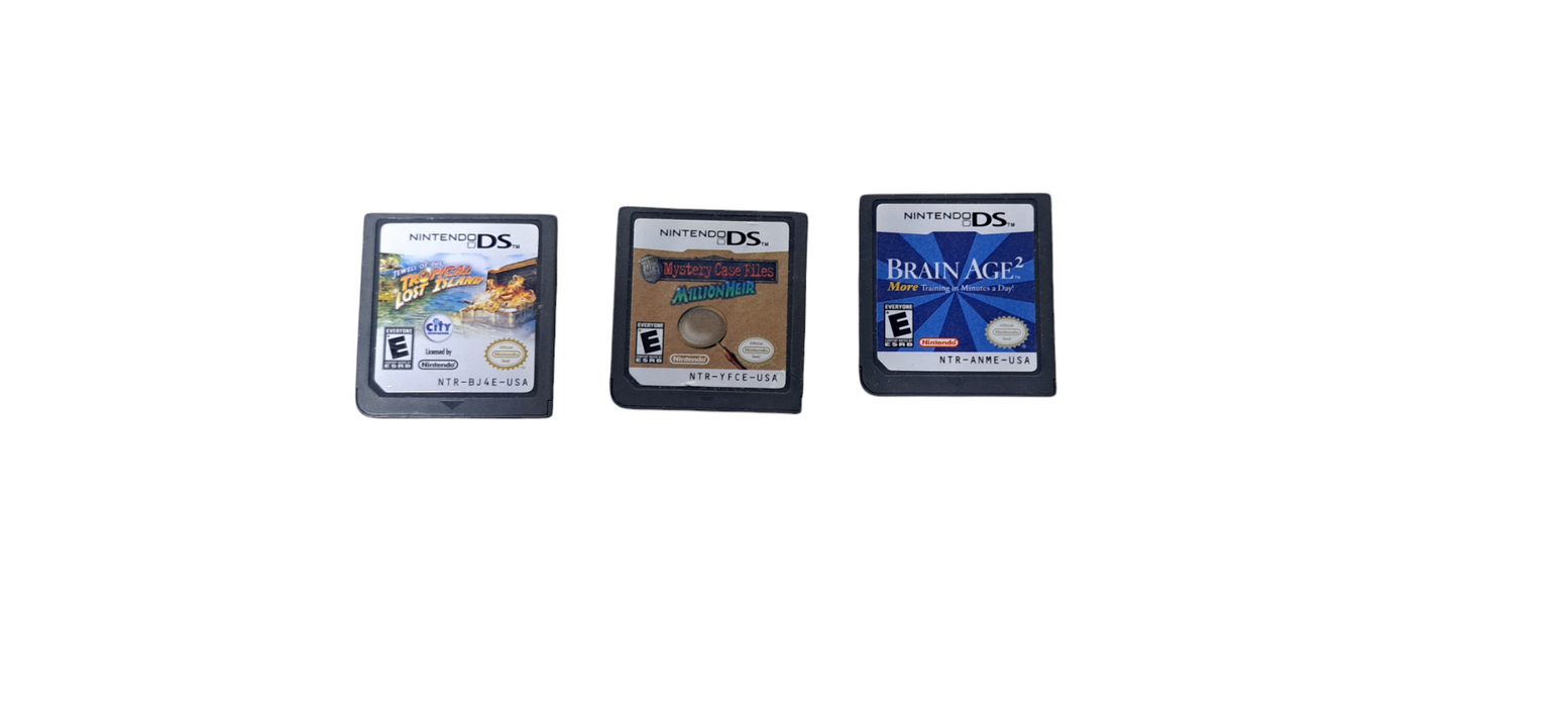 Nintendo 3DS Games: Tropical Lost, Mystery Case Files & Brain Age 2