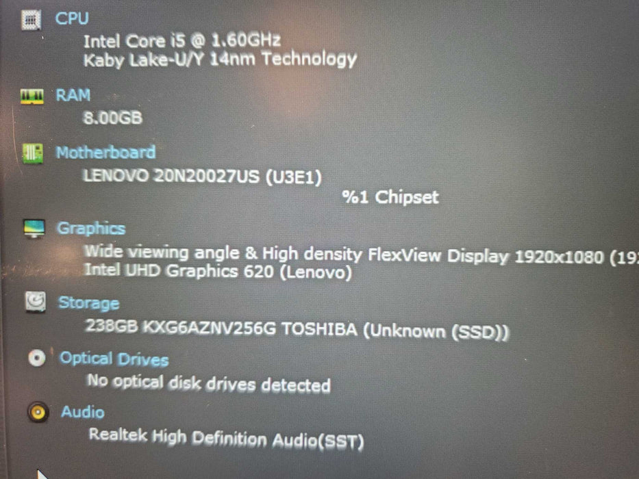 Lenovo ThinkPad T490 14.0'' FHD Core i5-8265U 8GB 256GB SSD   Lap200