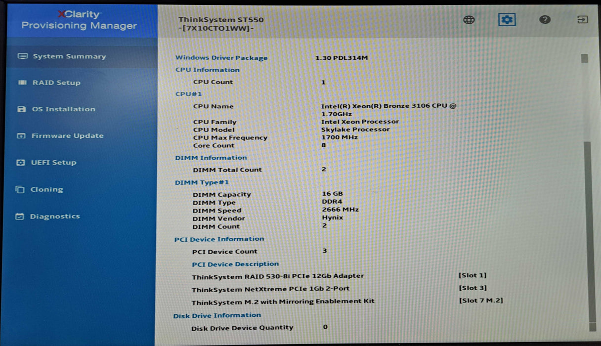 Lenovo ThinkSystem ST550 4x 3.5" | Xeon Bronze 3106, 32GB DDR4, 530-8i RAID )