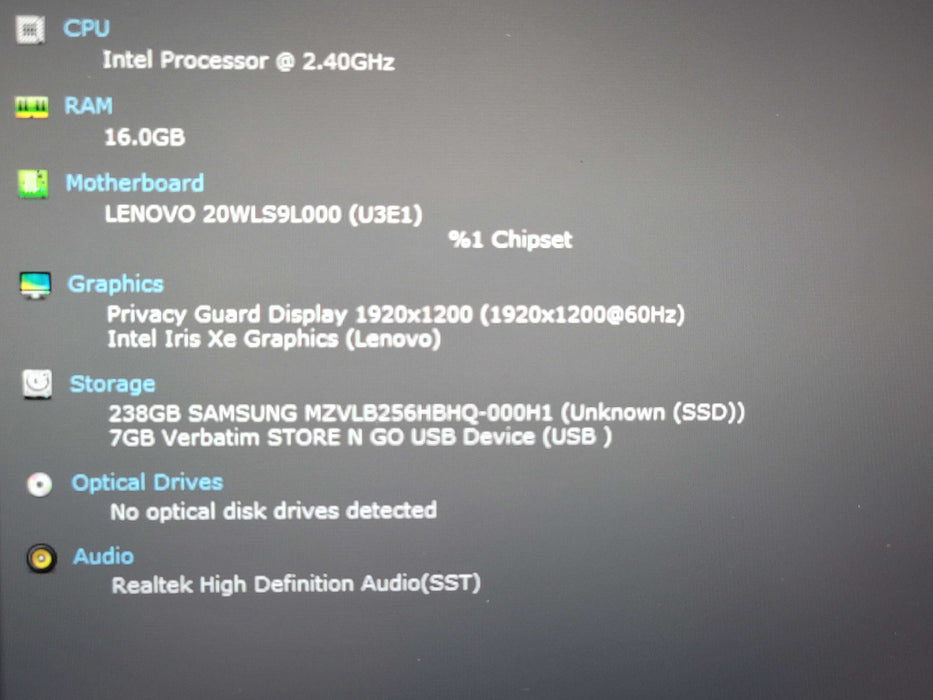 Lenovo ThinkPad X13 Gen 2 i5-1135G7 16GB DDR4 256GB NVMe READ β Lap200