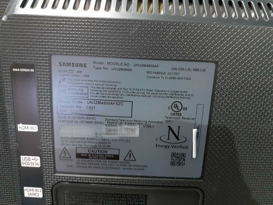Samsung Smart TV UN32M4500AF W/remote